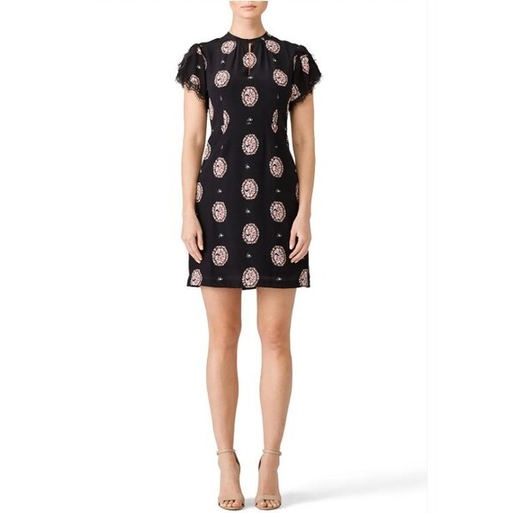 Nanette Lepore Dresses & Skirts - Nanette Lepore Womens Floral Print Shakespeare Dress Black 100% Silk Size 8 (M)